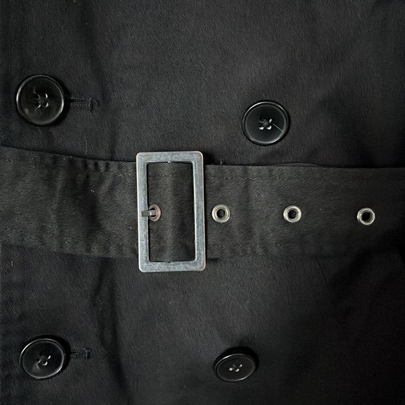 WE FASHION Amsterdam Black Belted Peacoat - Picture 5 of 12